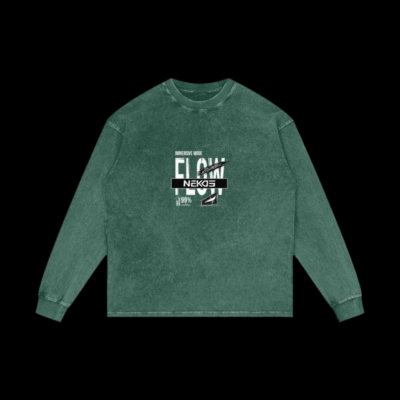 NK-FLOW STATE ACID WASHED OVERSIZED LONG SLEEVE