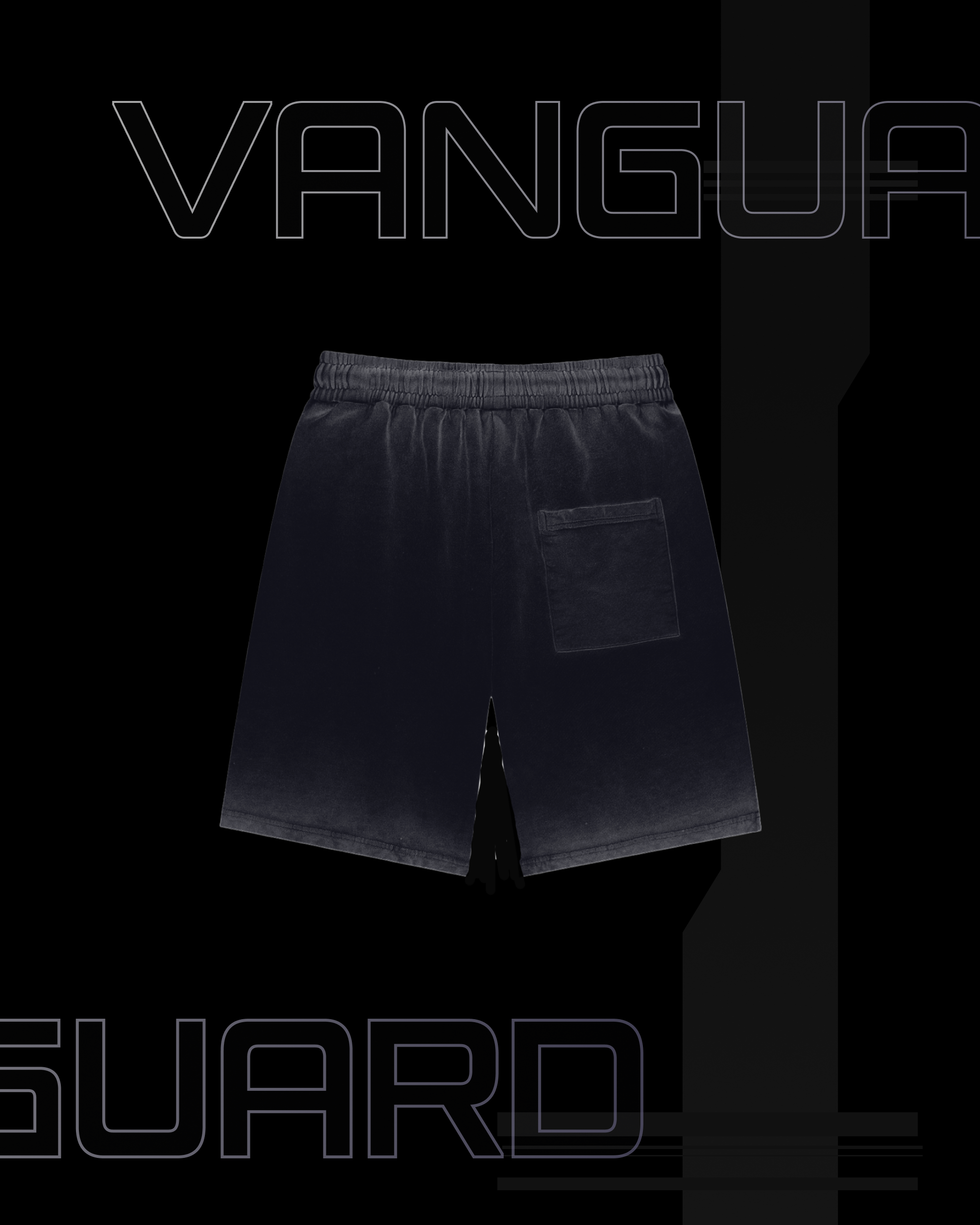 VG-NEKS TAG REVERSE DYED BLACK SWEATSHORT