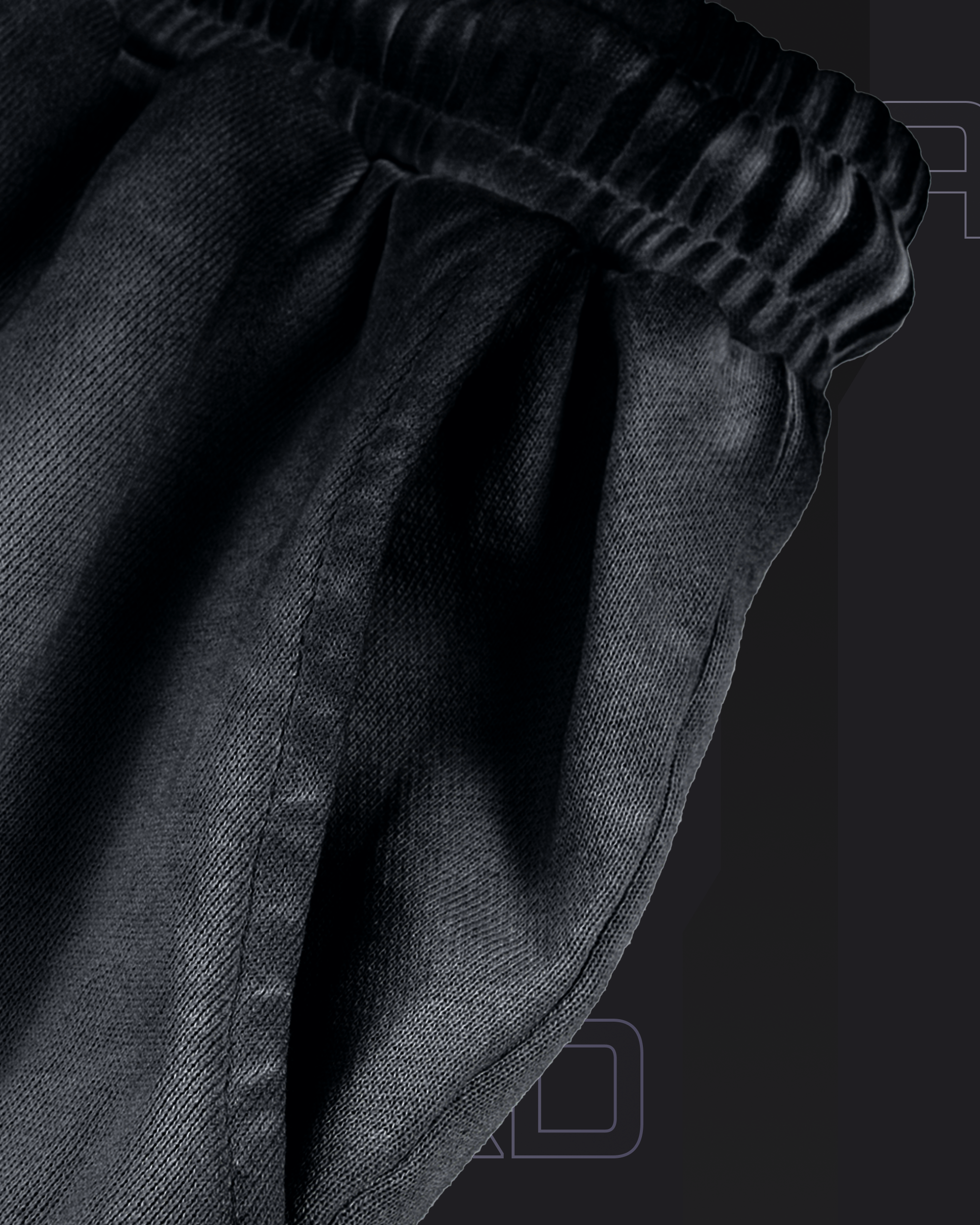 VG-NEKS TAG REVERSE DYED BLACK SWEATSHORT