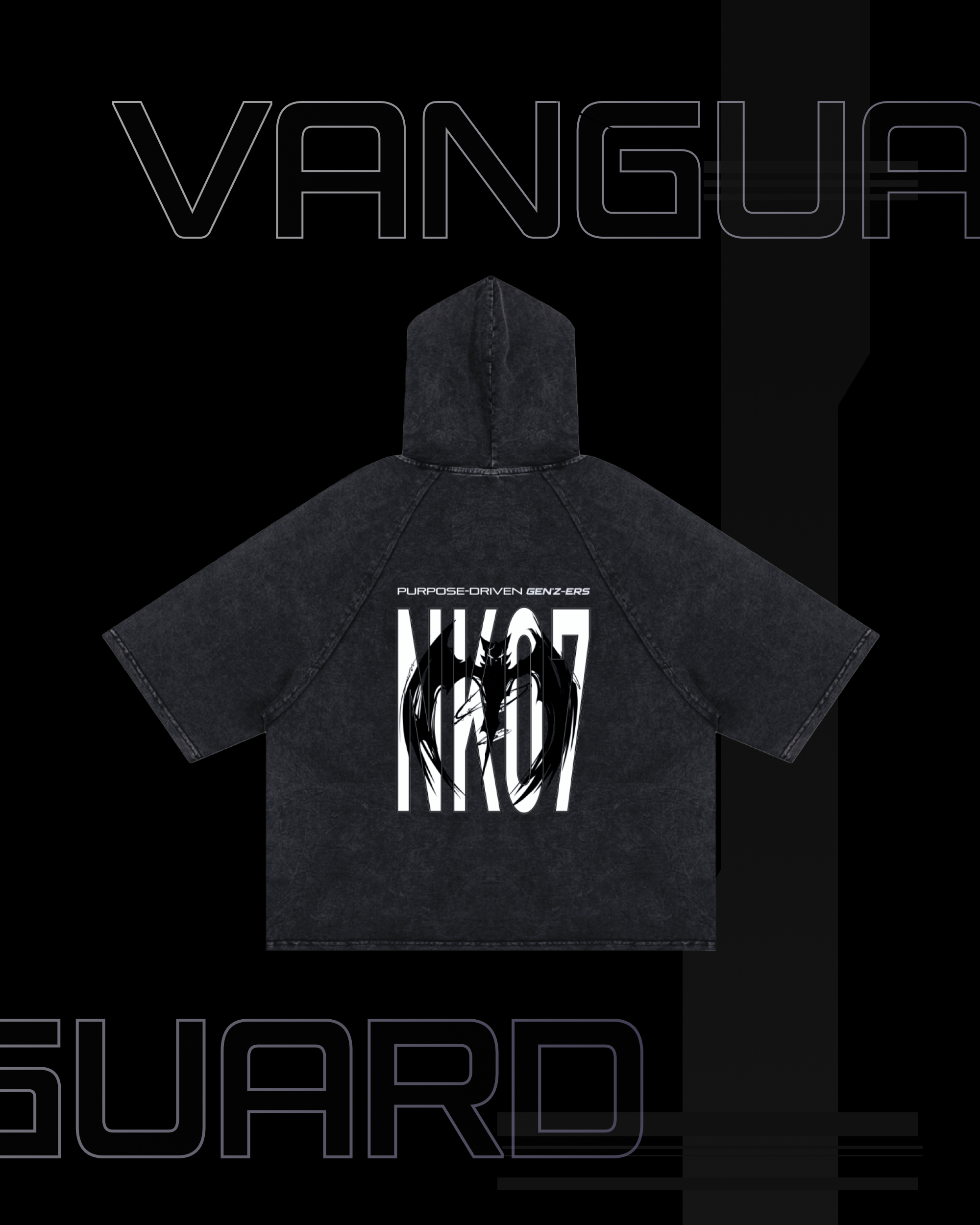 VG-NK-07 SNOW WASHED HOODED BOXY T-SHIRT