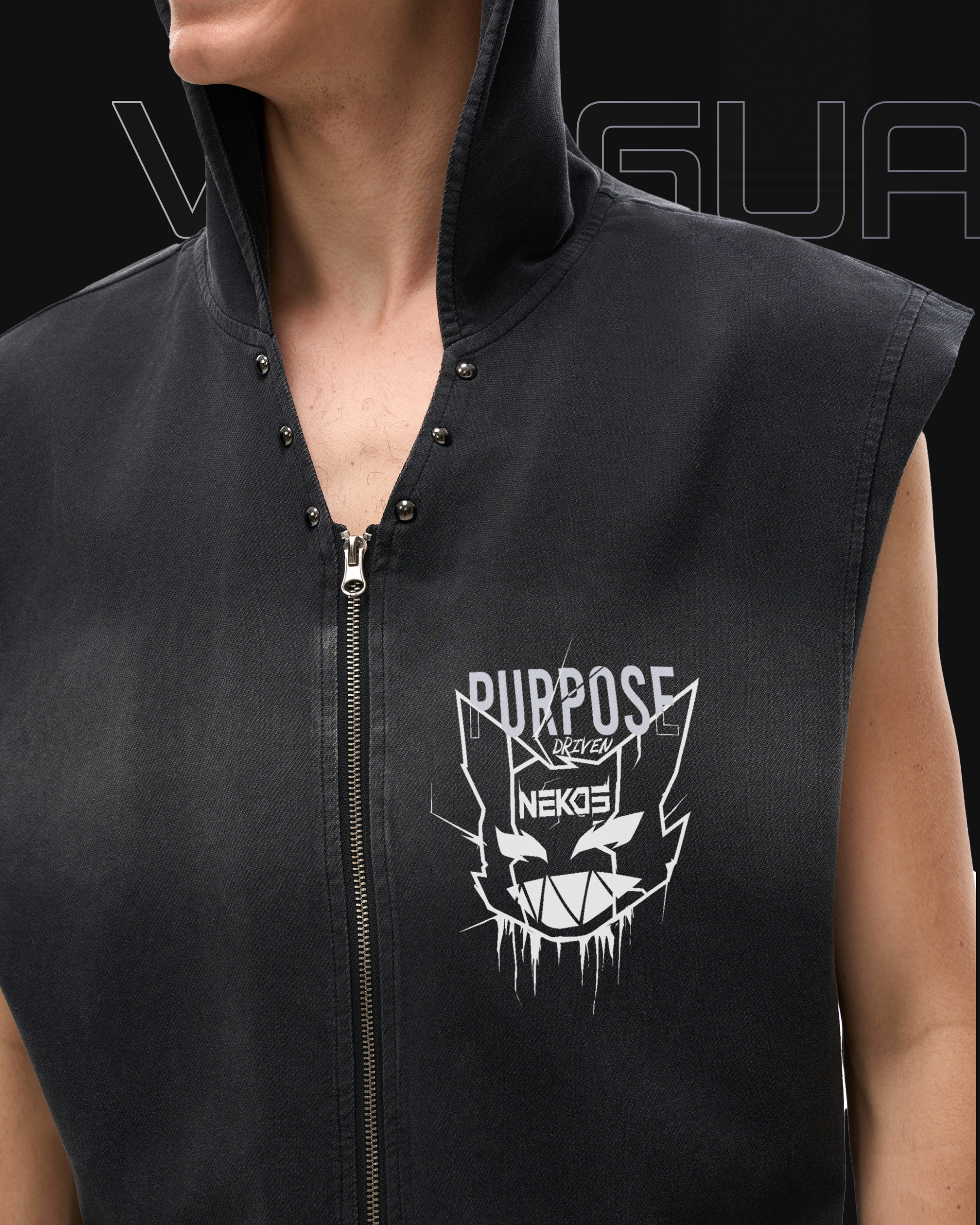 VG-PRPS-DRIVEN VINTAGE WASHED ZIP UP HOODIE