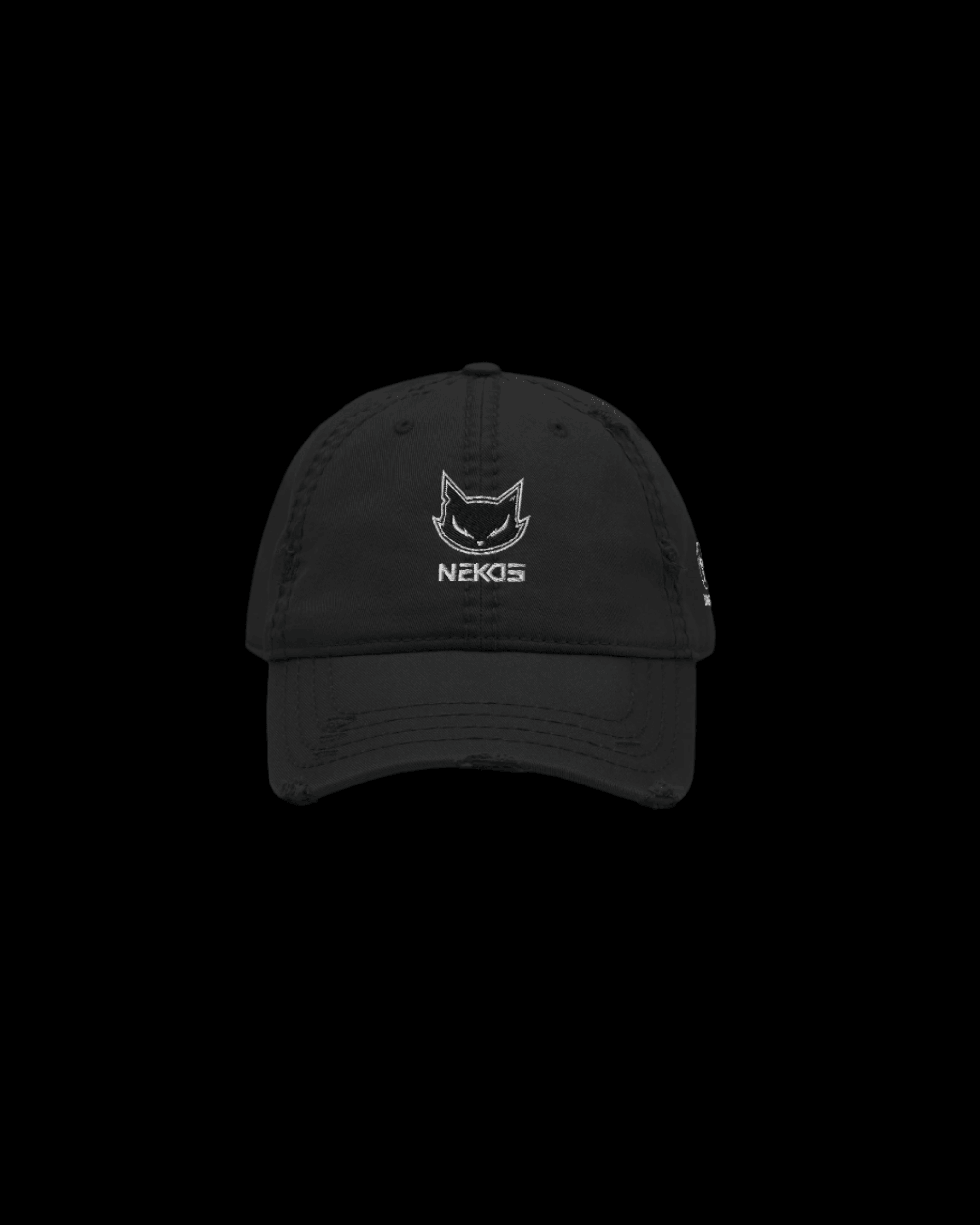 NEKOS BLACK DISTRESSED HAT