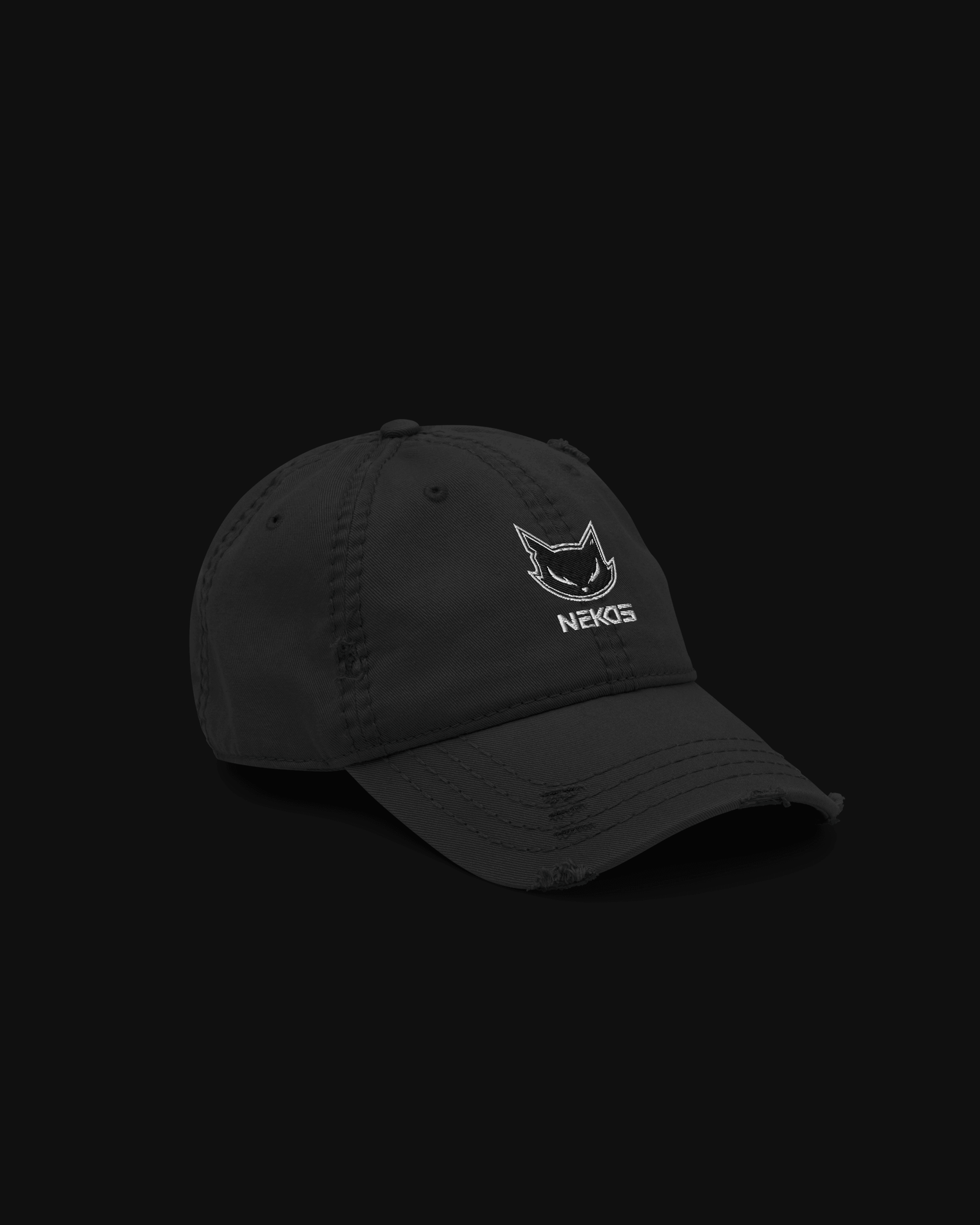 NEKOS BLACK DISTRESSED HAT