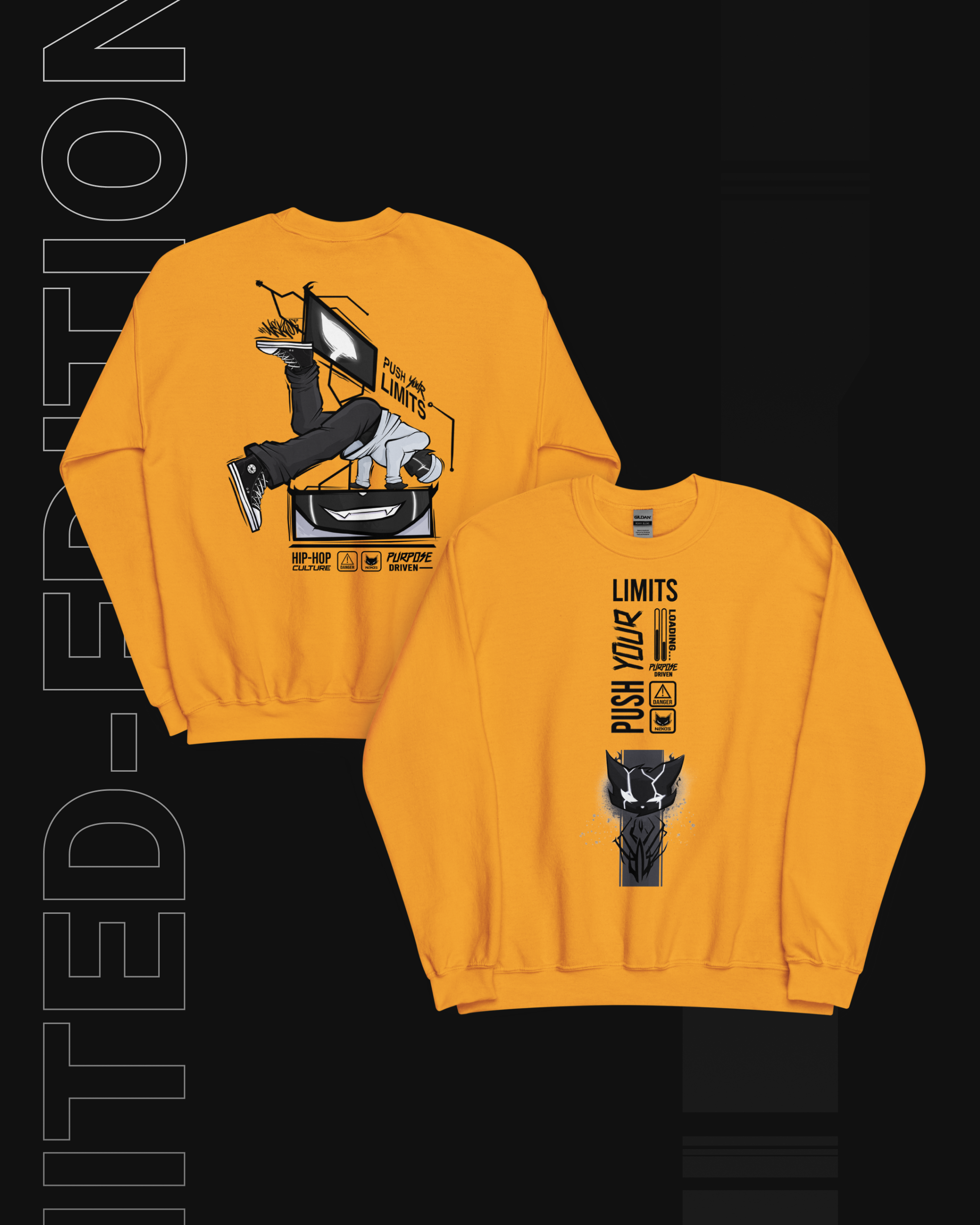 GOLD PUSH-IT UNISEX SWEATSHIRT