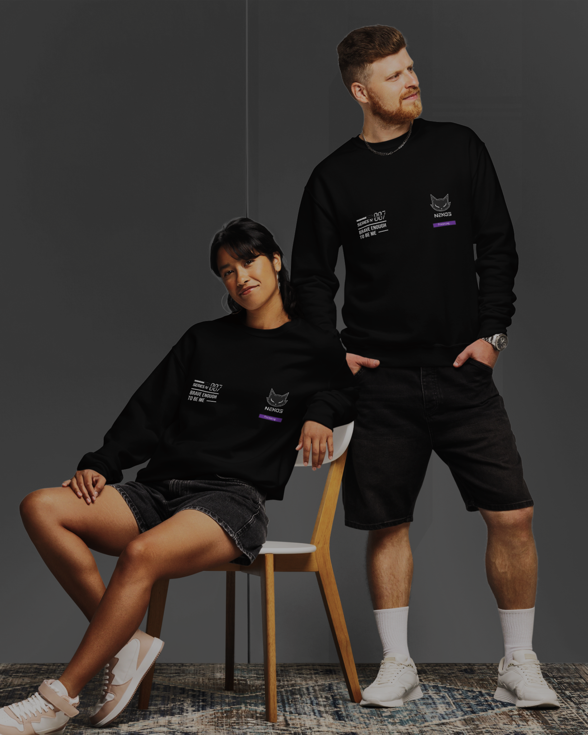 Unisex Eco-Friendly Black Sweatshirt | NEKOS
