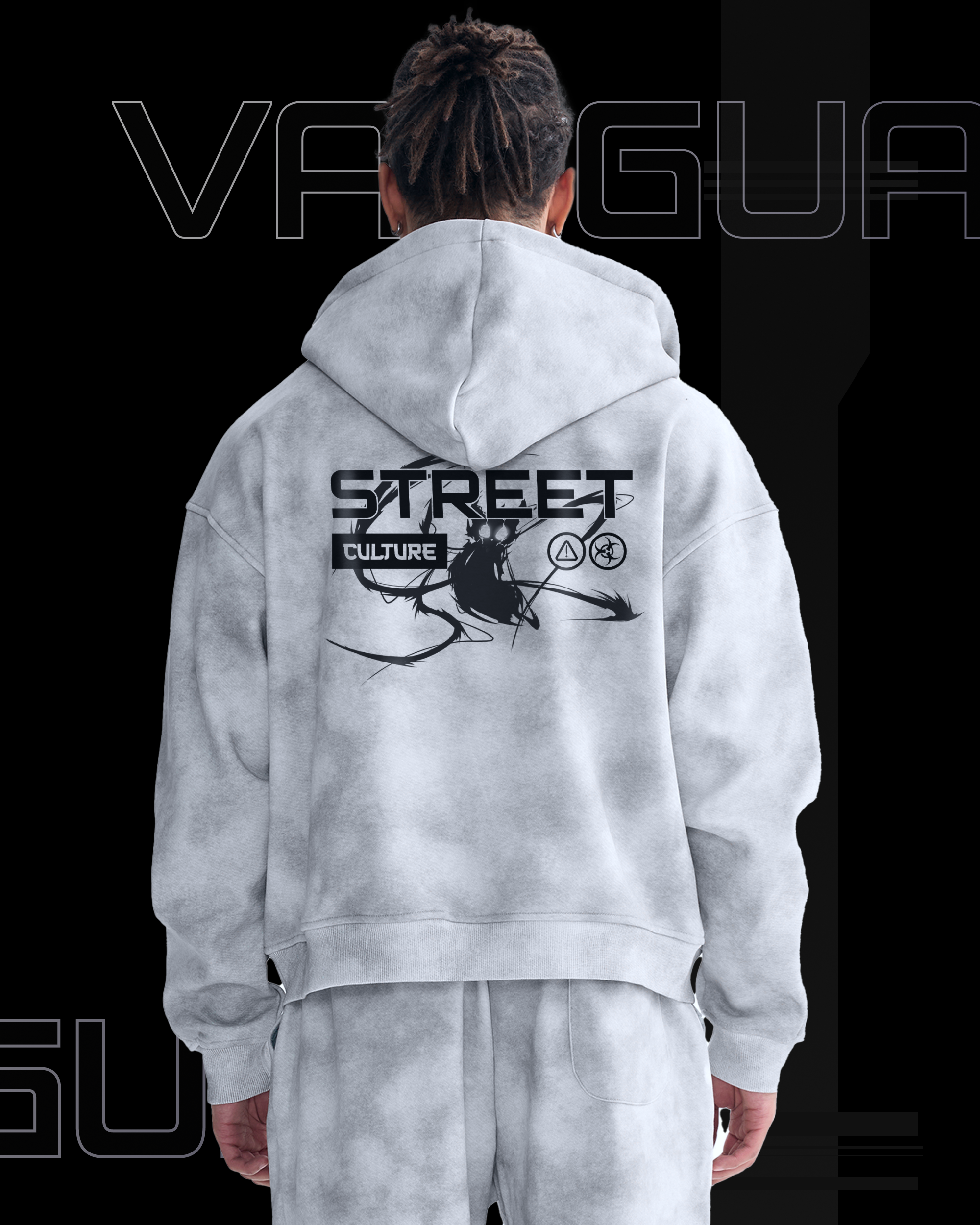 VG-STR DIRTY WASHED BOXY ZIP UP HOODIE