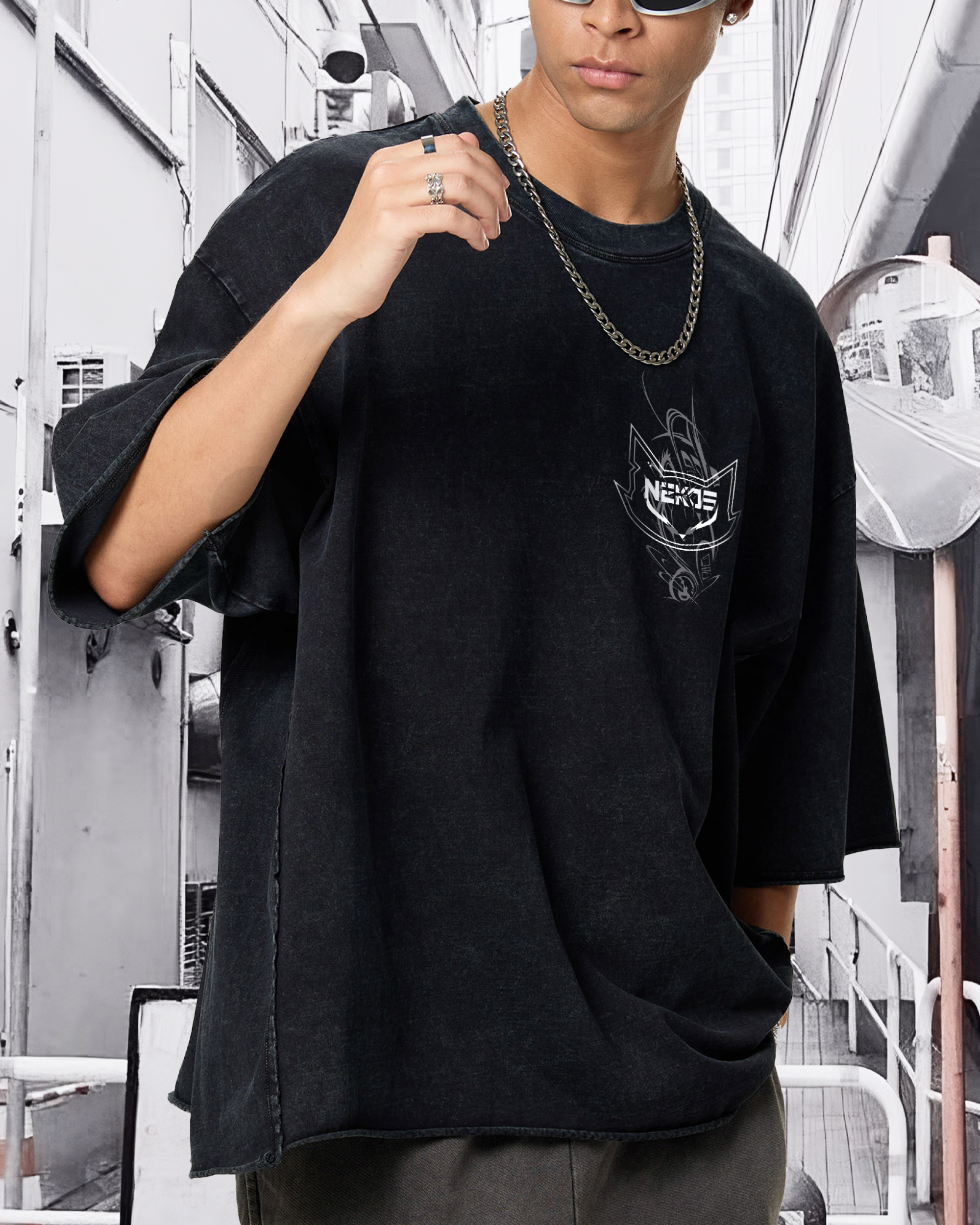 VG-TRT RAW EDGE WASHED BOXY T-SHIRT