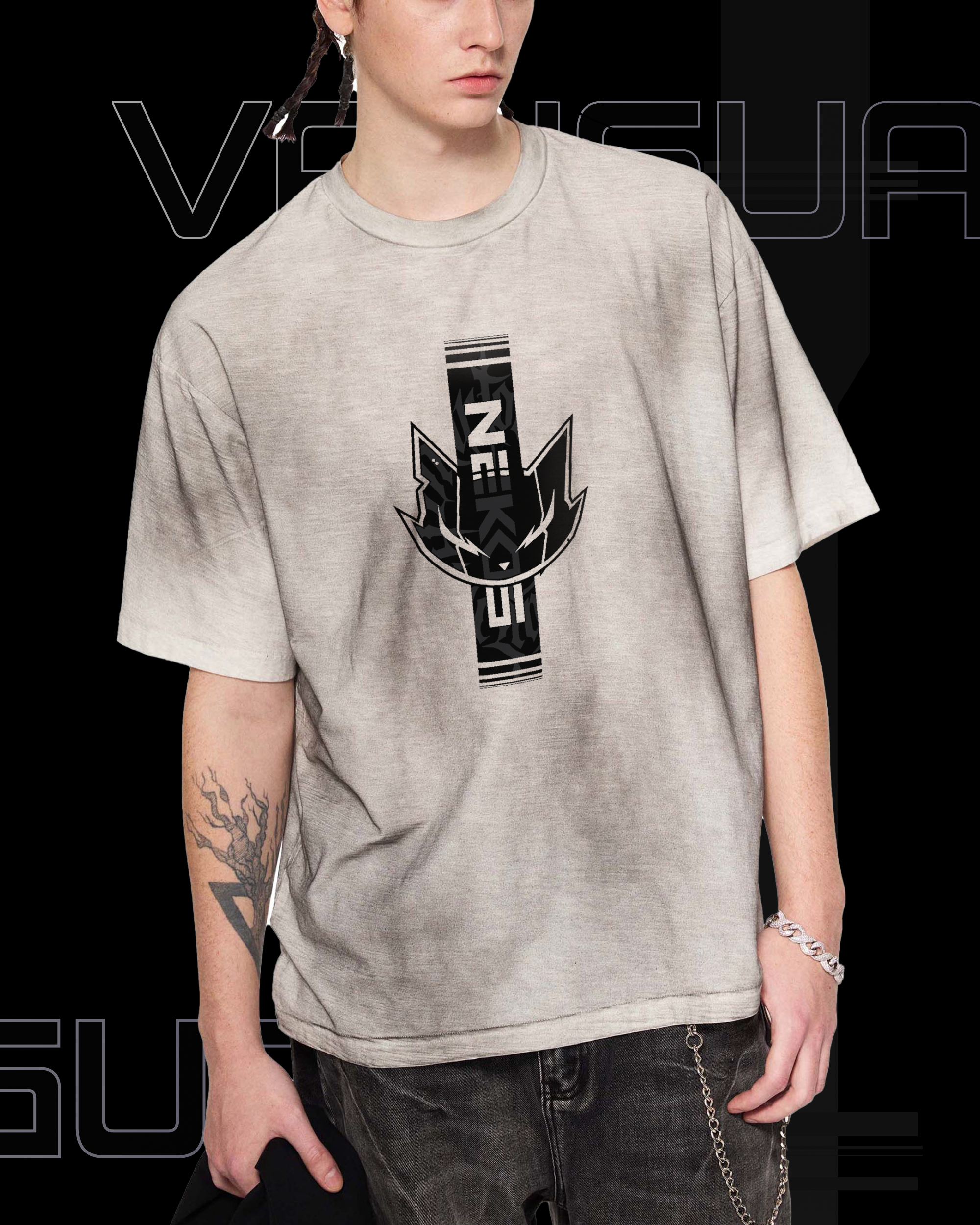 VG-NEKOS TRIBAL SUN FADE HAND-PAINTED T-SHIRT