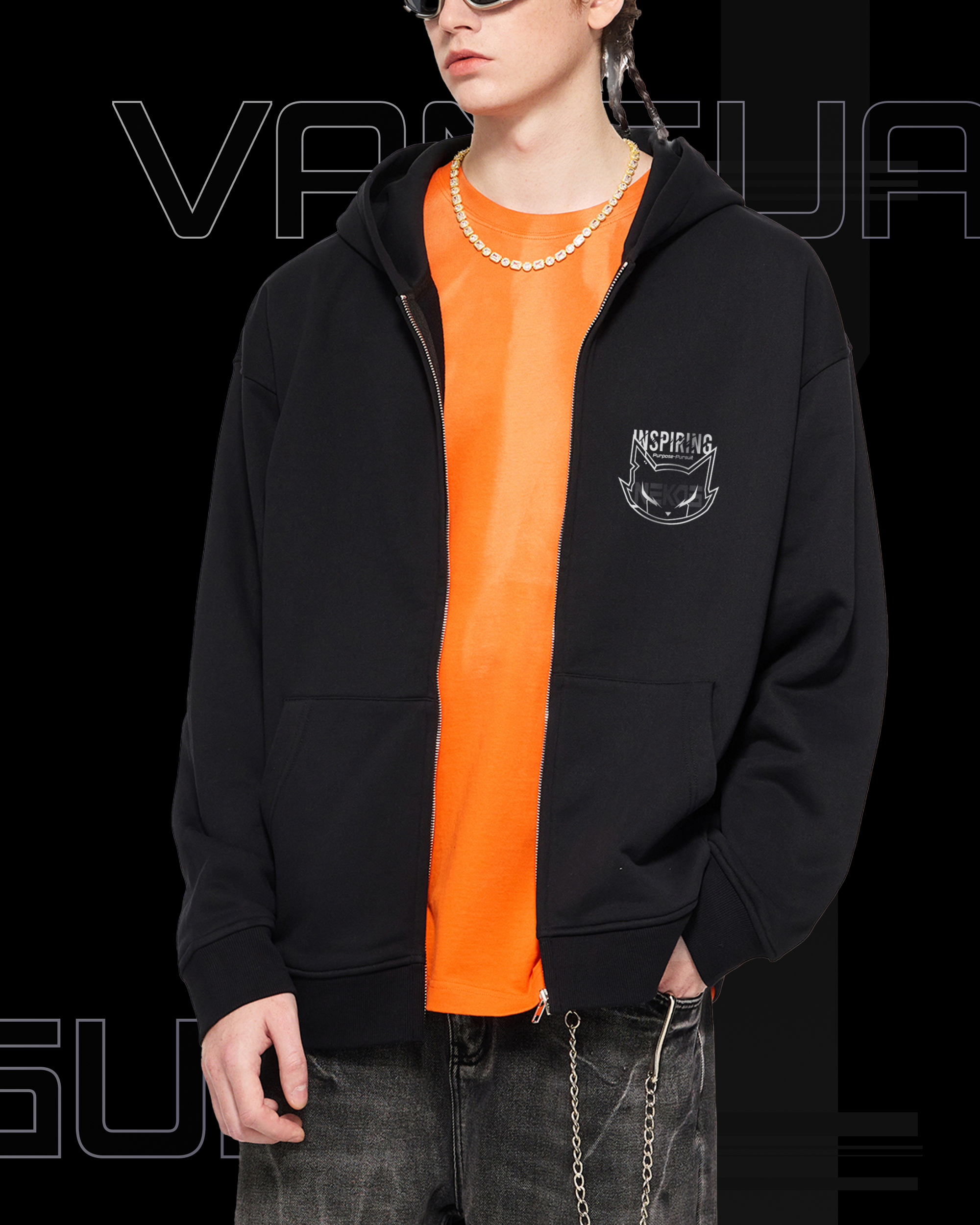 INS-PP NK-ZIP UP HOODIE