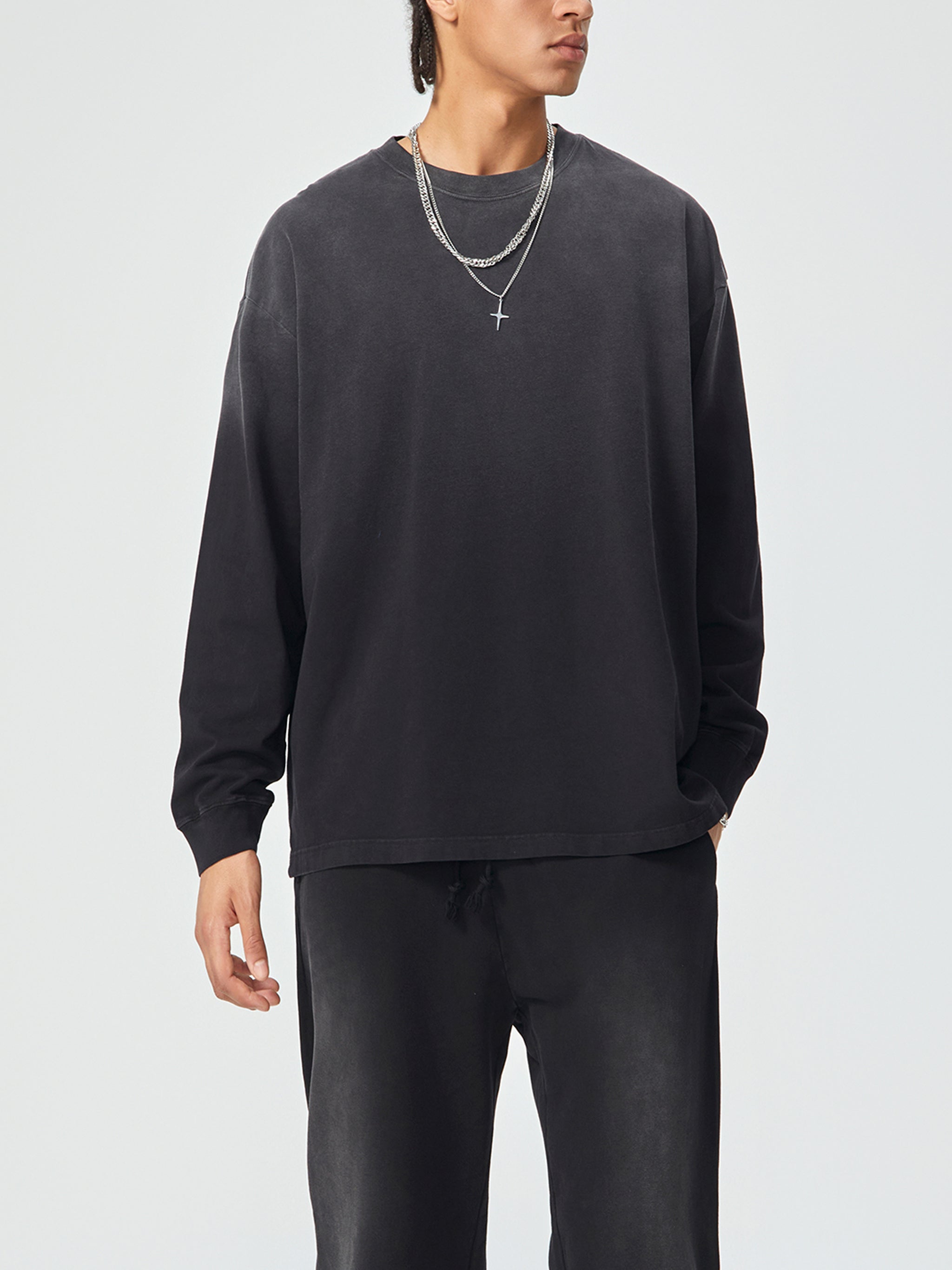 Gradient Vintage Washed Long Sleeve Tee - 270 GSM